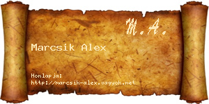 Marcsik Alex névjegykártya