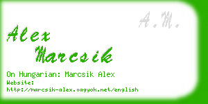 alex marcsik business card
